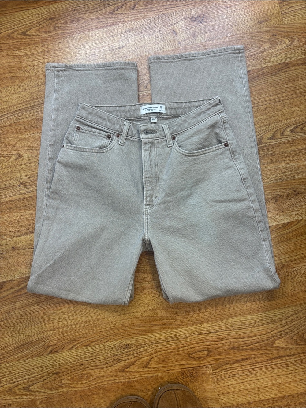 Abercrombie & Fitch Taupe Straight-Leg Jeans